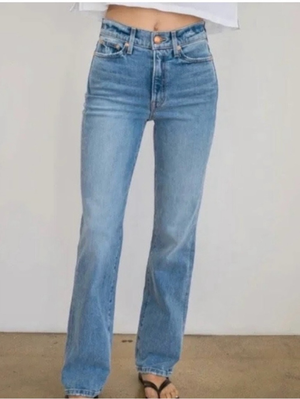 AYR Light Blue High-Rise Straight Jeans
